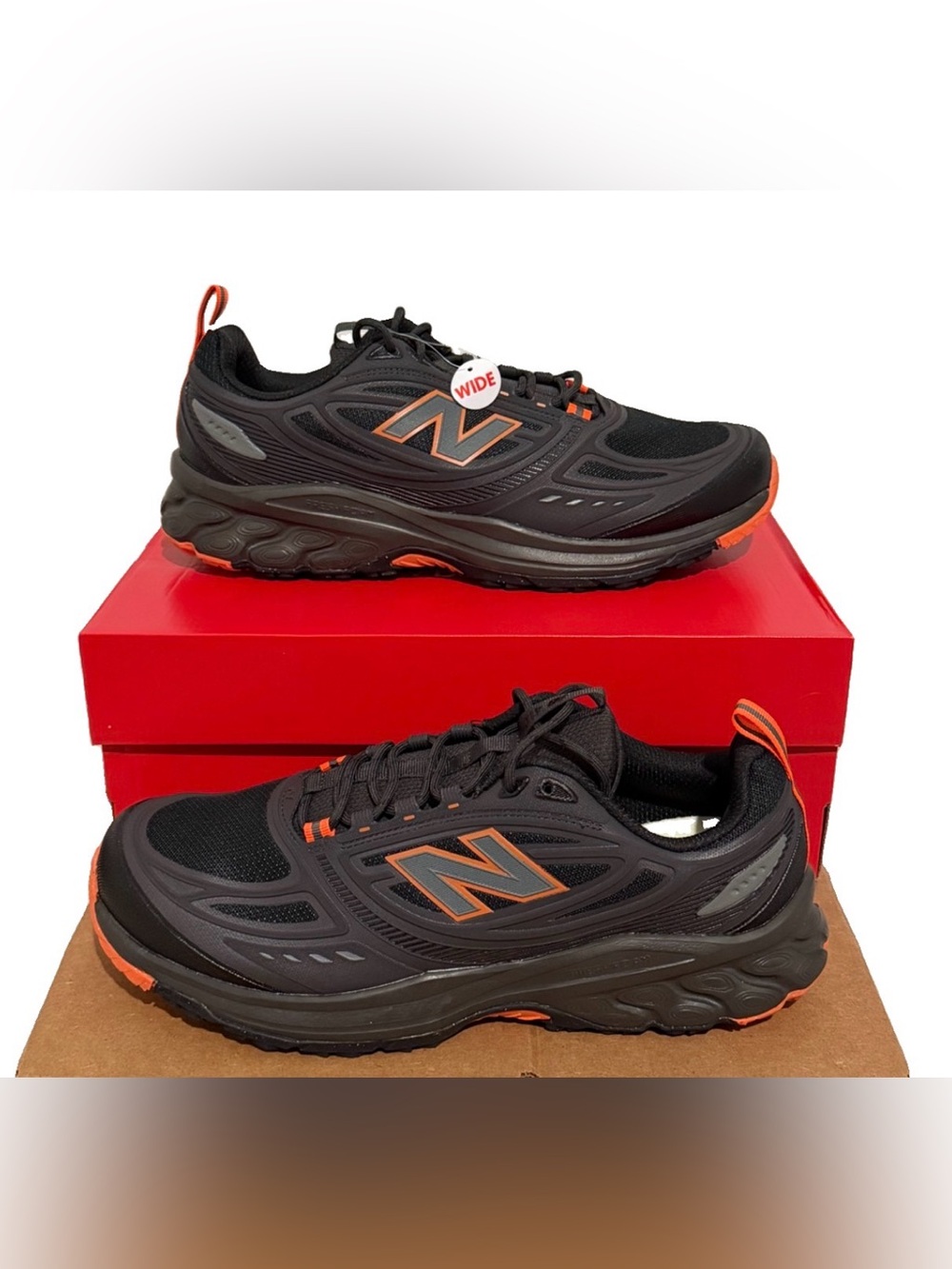 New Balance 410v8 Trail Running Shoes Sz 12 4E Wide Black/Orange MT410LO8 NIB!